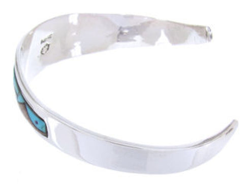 Silver Multicolor Native American Village Design Cuff Bracelet YS67334